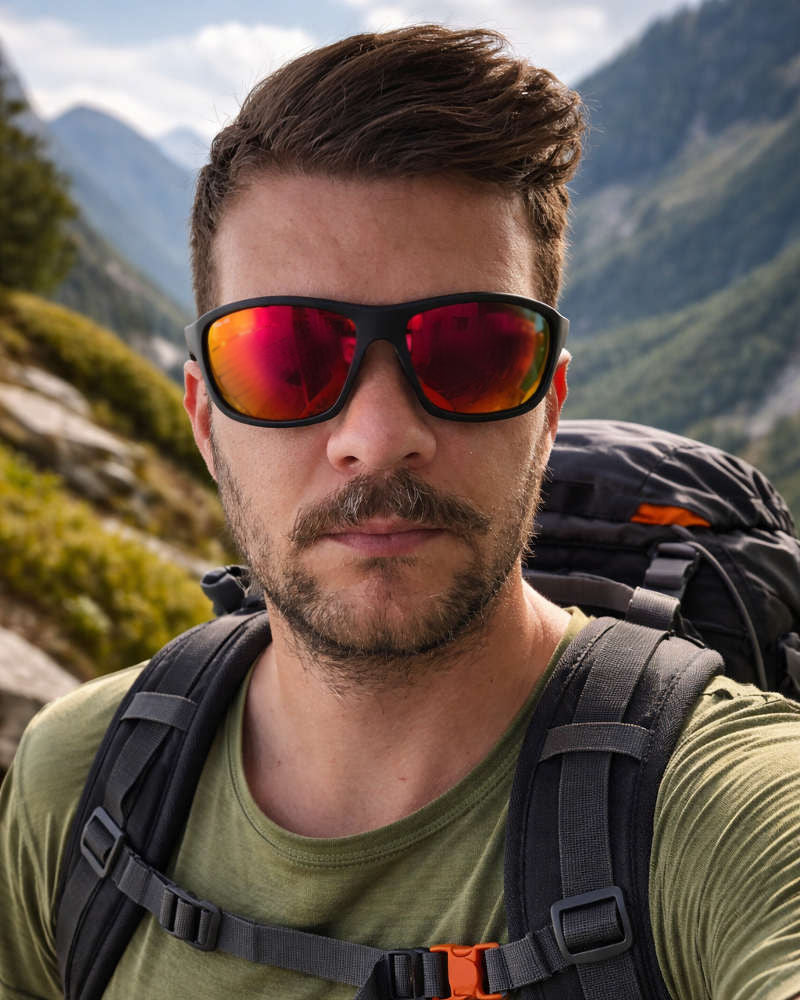 mountain mirrored glasses planet model with side shields