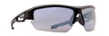 Gafas para ciclismo de carretera con lentes espejadas, modelo negro con aspecto engomado.