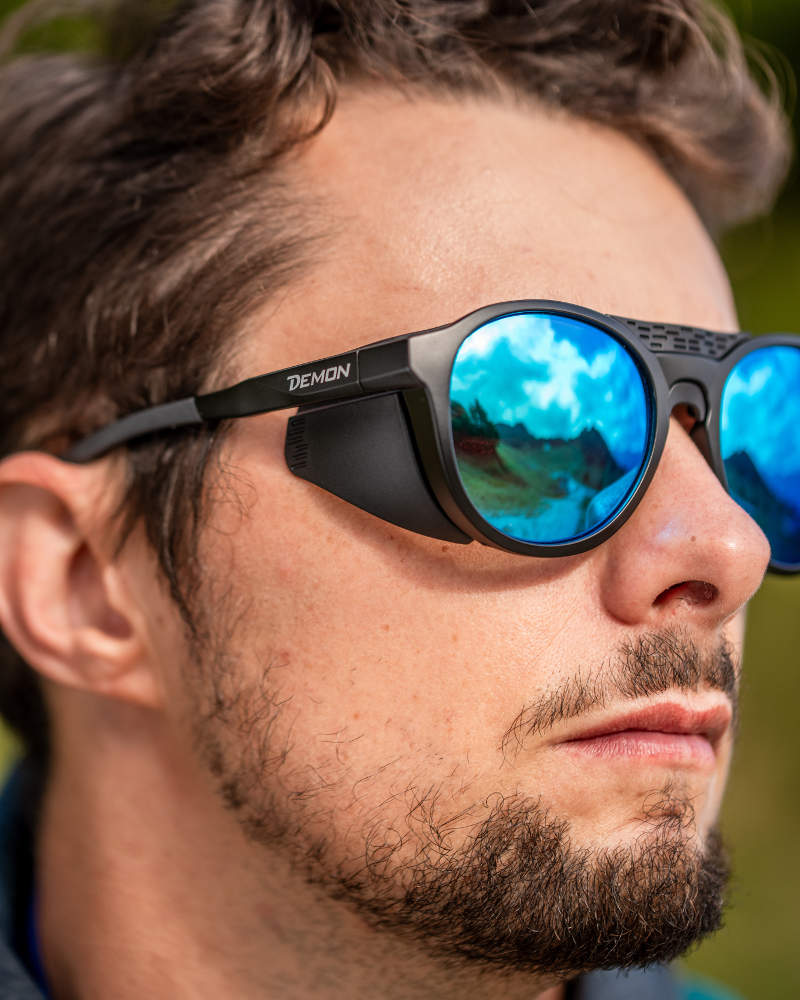 Montura de gafas graduadas retro de montaña de Alaska para hombre, con lentes polarizadas.