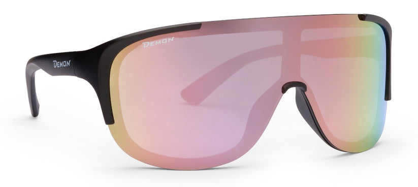 cycling glasses mirrored lens pink stubaier black matt