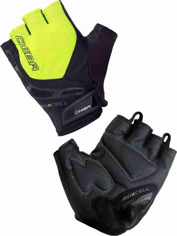 cycling gloves chiba bioxcell for carpal tunnel protection neon yellow black