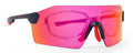 Gafas para ciclismo con lentes rojas espejadas y clip de visión ultraligera.