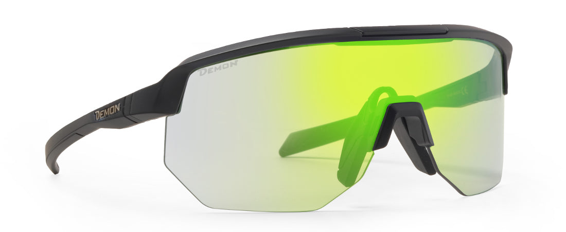 Fiandre shield style mirrored photochromic cycling sunglasses