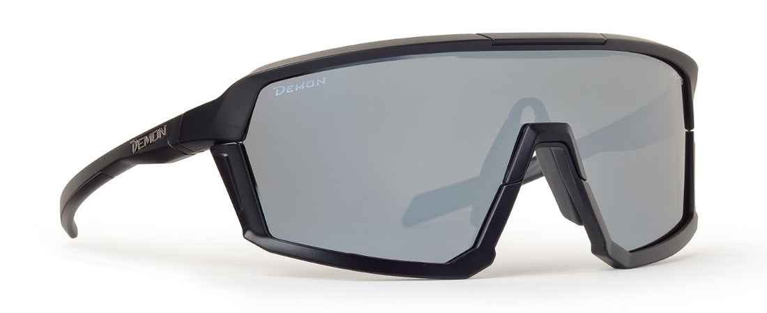 gravel bike glasses with mirrored lens gravel model black silver