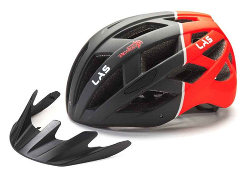 helmet for road and mountain biking enigma matte black red with back light