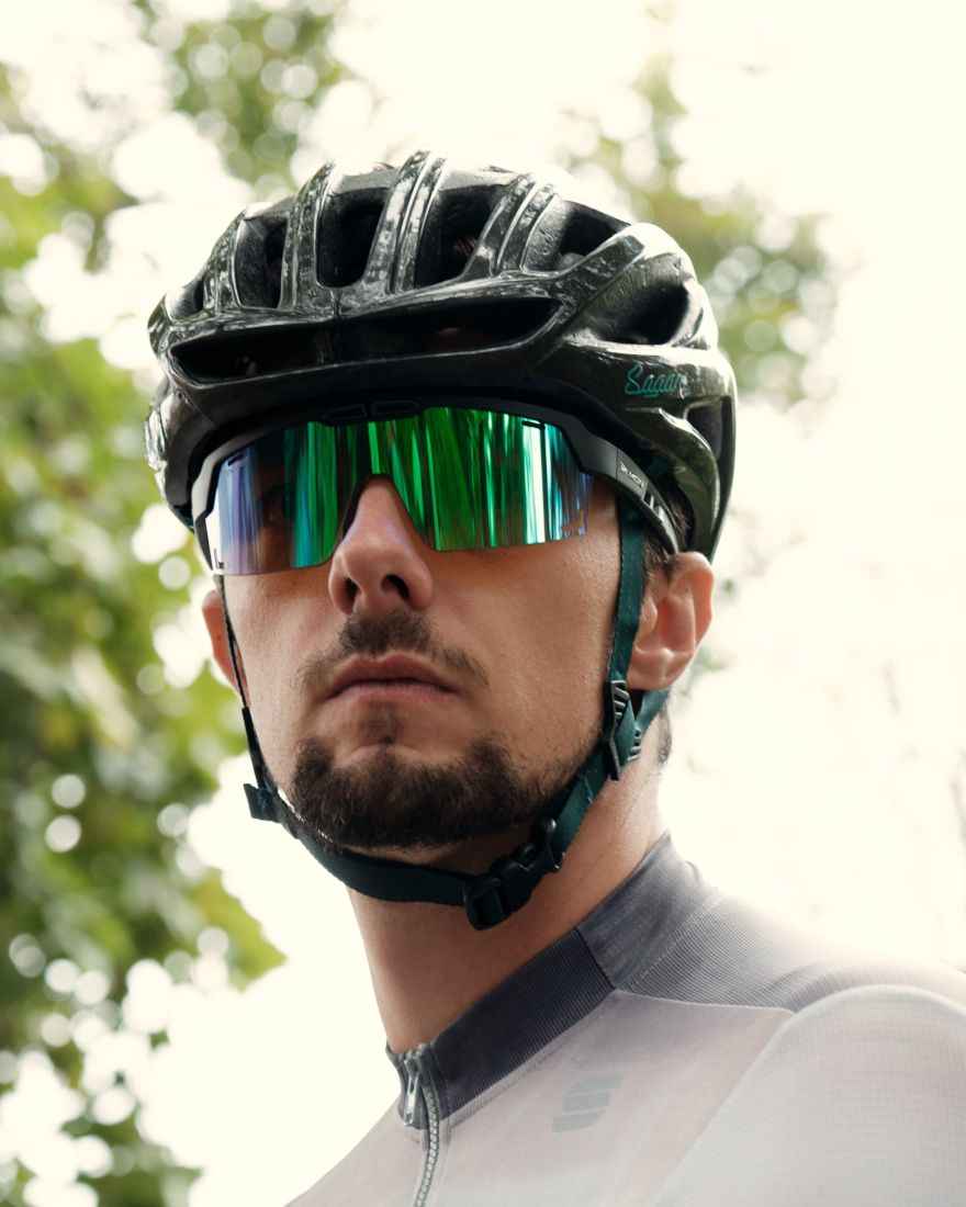 men mtb green mirrored glasses speedvent model matt black