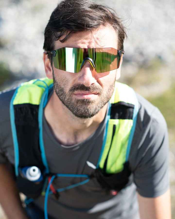 mens hiking glasses single lens mirrored super feather model