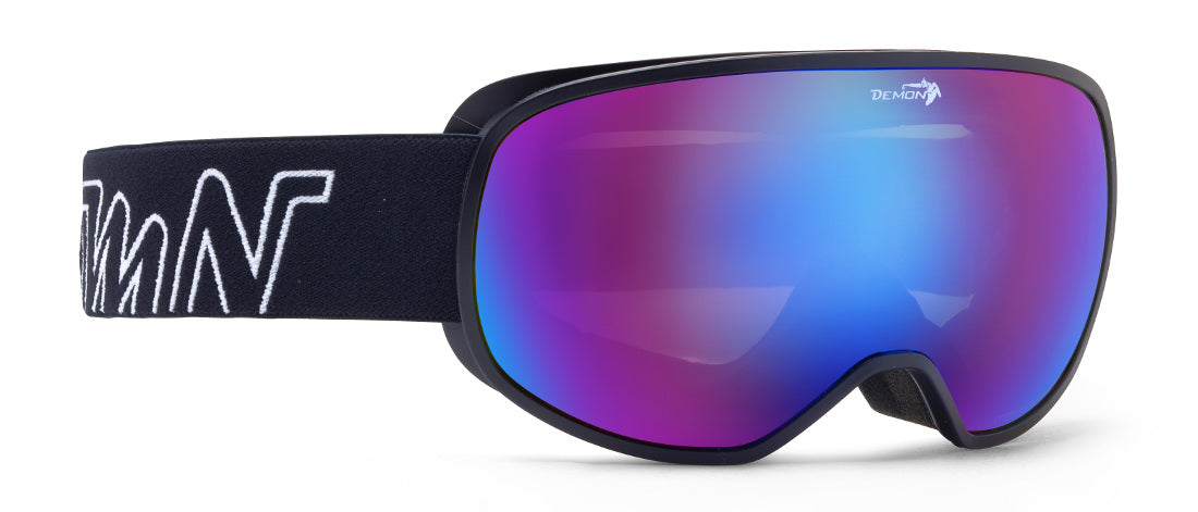 mirrored otg ski goggle for prescription glasses fun model matt black blue mirror