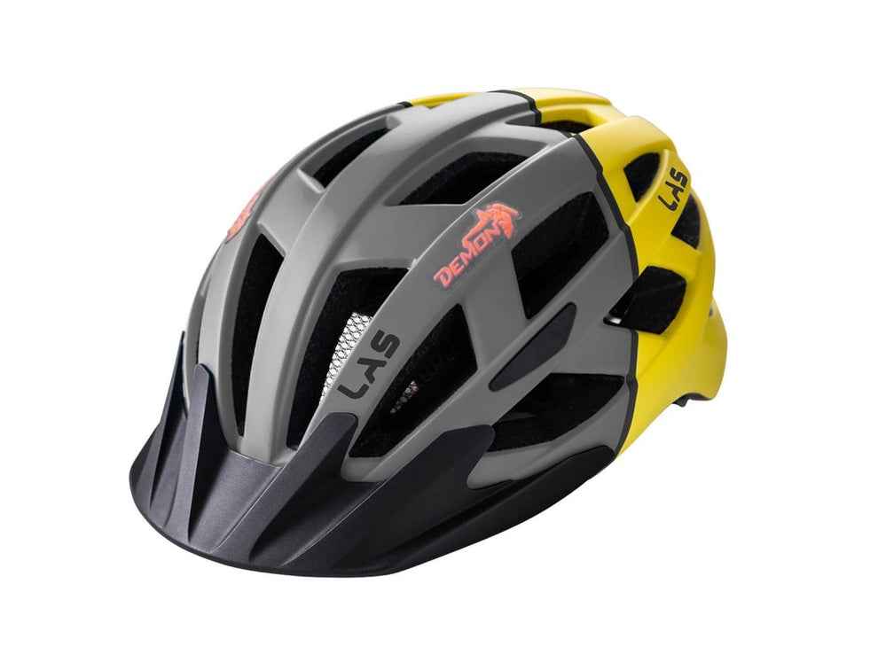 mountain bike helmet dmn grey yellow enigma grey yellow