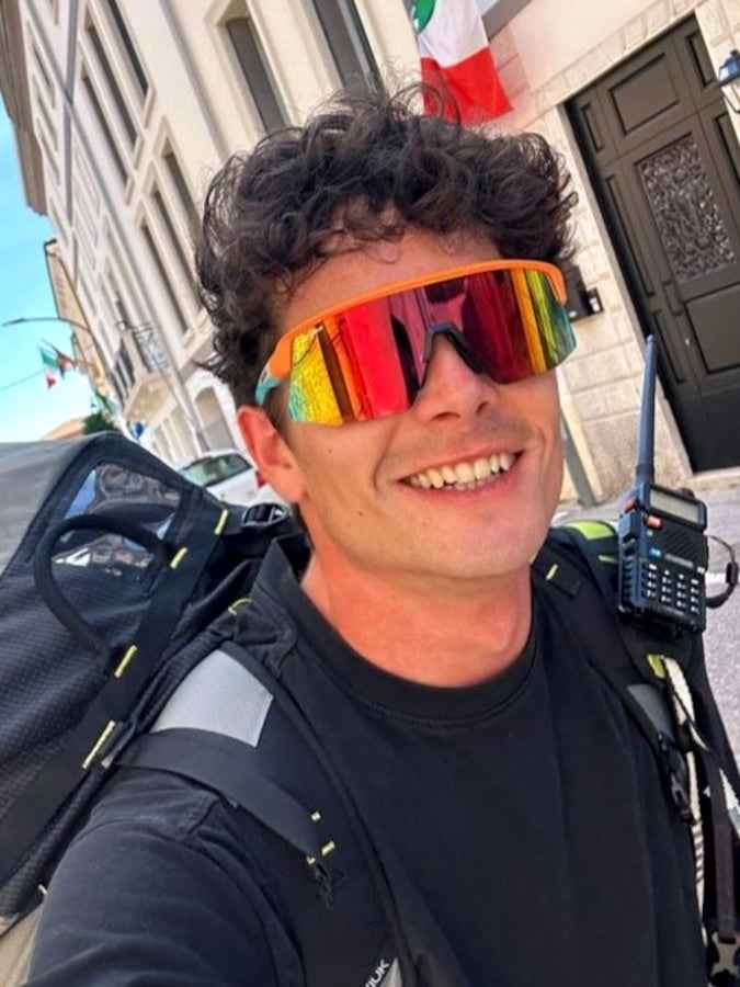 Gafas de montaña con máscara espejadas naranja fluor de alta visibilidad