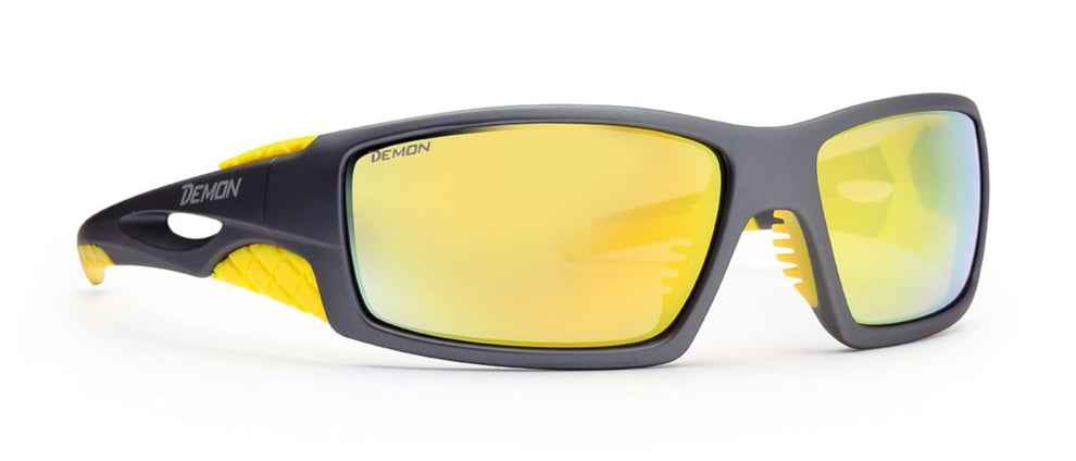 mountain hiking sunglasses category 3 lenses model dome grey yellow