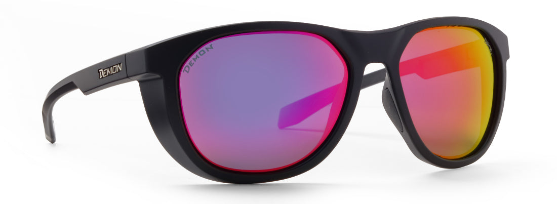 mountain hiking sunglasses with purple polarized lenses for men and women style model