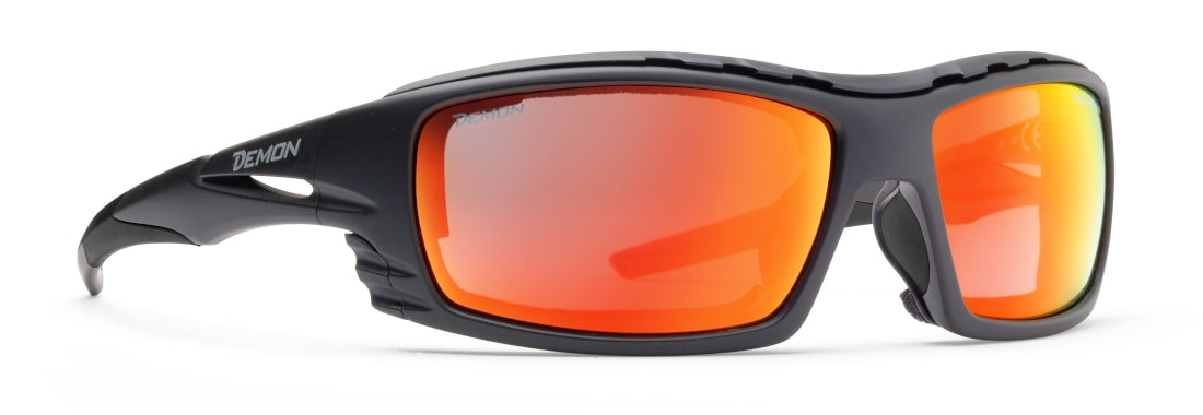 mountaineering sunglasses for high altitude use photochromic polarized mirrored red lenses outdoor model total black frame