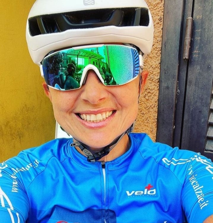 occhiale da donna per ciclismo a mascherina per bici da corsa lente specchiata verde