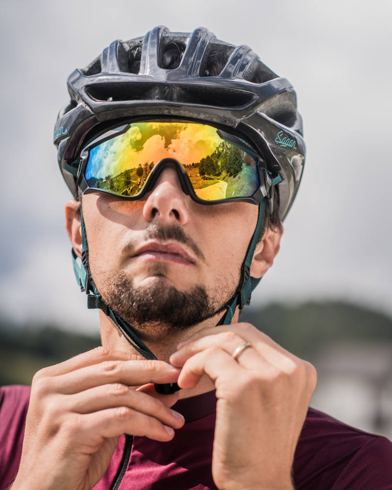 occhiale per ciclismo e triathlon a mascherina lente specchiata modello krono