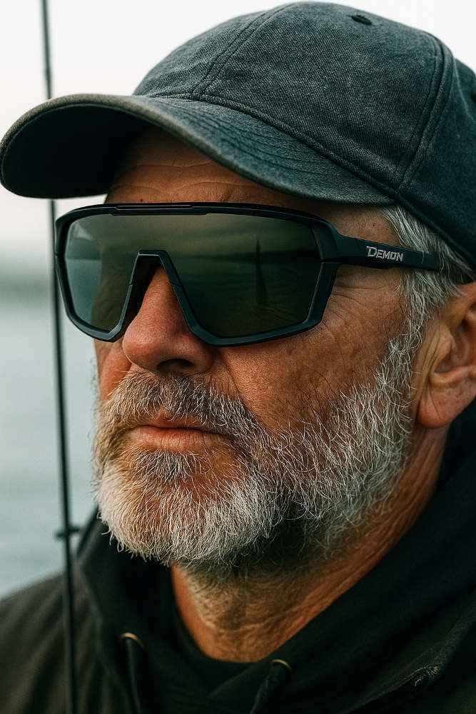 polarized mask style glasses for sport fishing for freshwater and saltwater gravel model