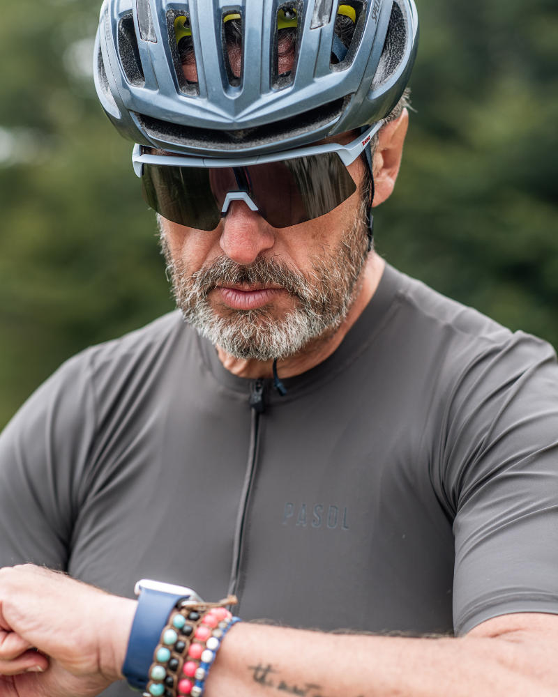 polarized shield cycling glasses ice color Roubaix model