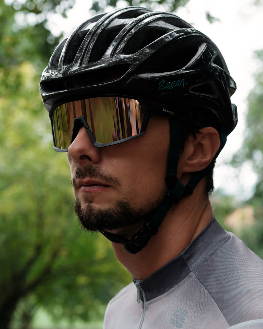 prescription cycling glasses with mirrored lens gravel model