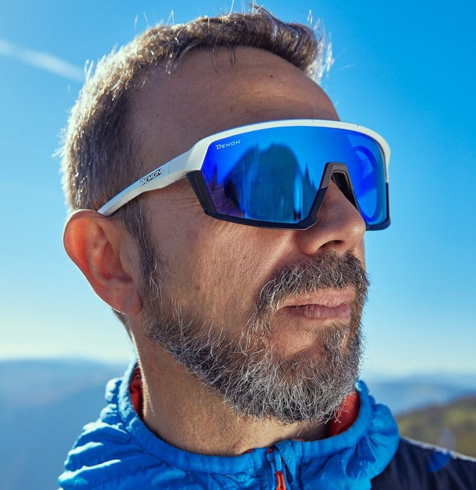 prescription hiking glasses with mirrored lens gravel model