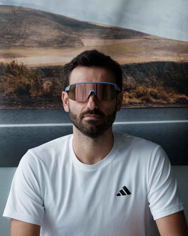 prescription running glasses mirrored lens roubaix model