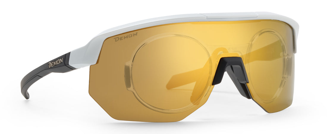 prescription sports visor style glasses mirrored lens fiandre model