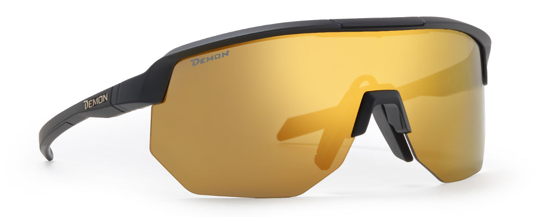 race cycling mask-style sunglasses with mirrored lens, Fiandre model