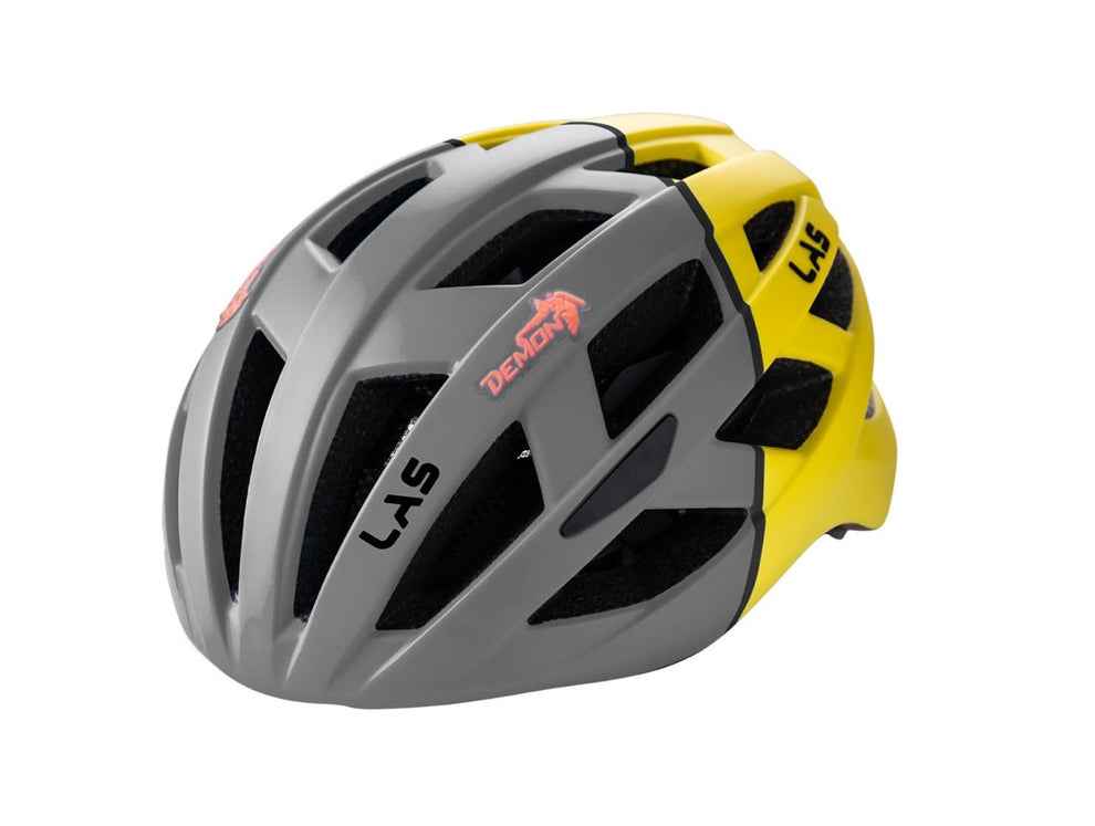 road bike helmet dmn grey yellow enigma