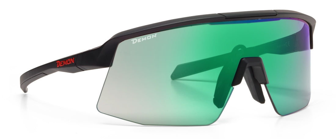 road cycling and mtb glasses photochromic green mirrored lens roubaix model