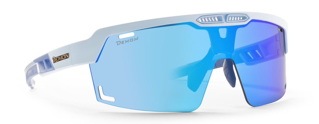 road cycling and mtb mirrored glasses speedvent model matt white