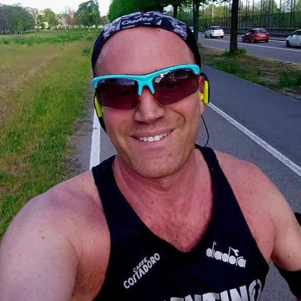 road running glasses with 3 included lenses infinite optic light blue