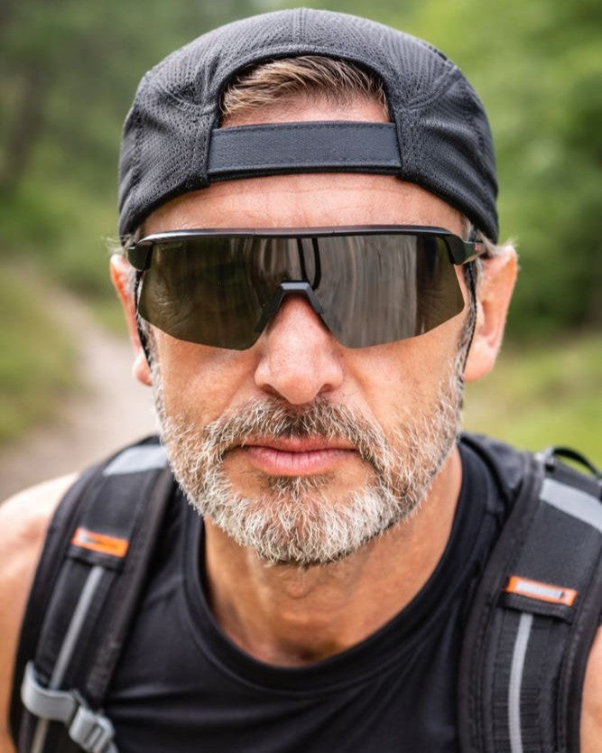 running and trail running glasses with photochromic lens starting from clear for night and low light