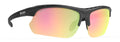 Gafas para correr con lentes espejadas Infinite Optics 2, color negro mate y morado.