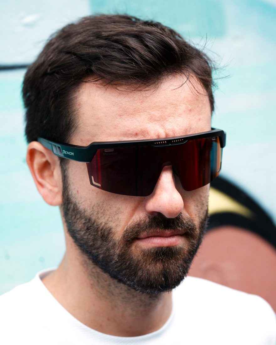 running red mirror glasses for city running speed vent matt black color