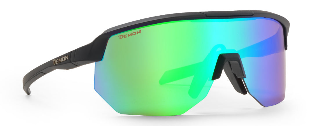 shield cycling sunglasses with mirrored lens fiandre model