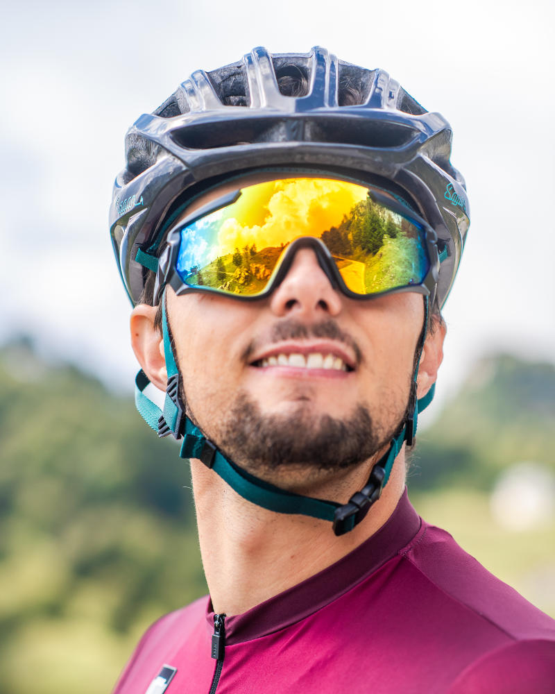 single lens mirrored triathlon glasses krono