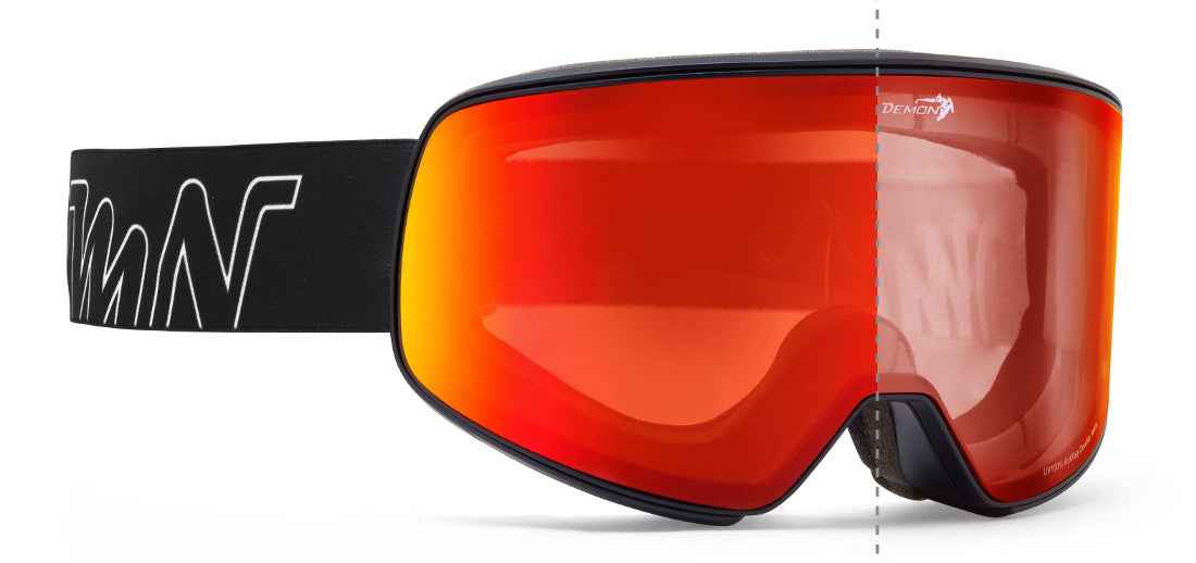 ski and snowboard goggles otg photochromic red mirrored lens model soular