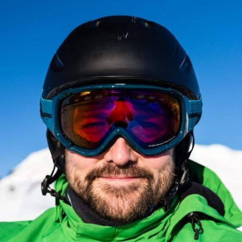 ski goggle with orange mirror lens matrix model
