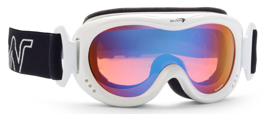 ski goggles fo children with single orange lens s2 snow 6 mirror white color