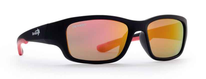sports glasses for teen children mirrored lenses black rubberized