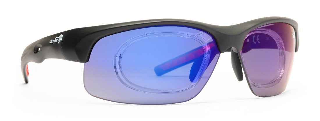 Gafas deportivas con clip de graduación Fusion y lentes intercambiables Dchange, color negro mate.