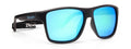 Gafas deportivas con lentes de espejo polarizadas, modelo Ocean, negro mate y azul.