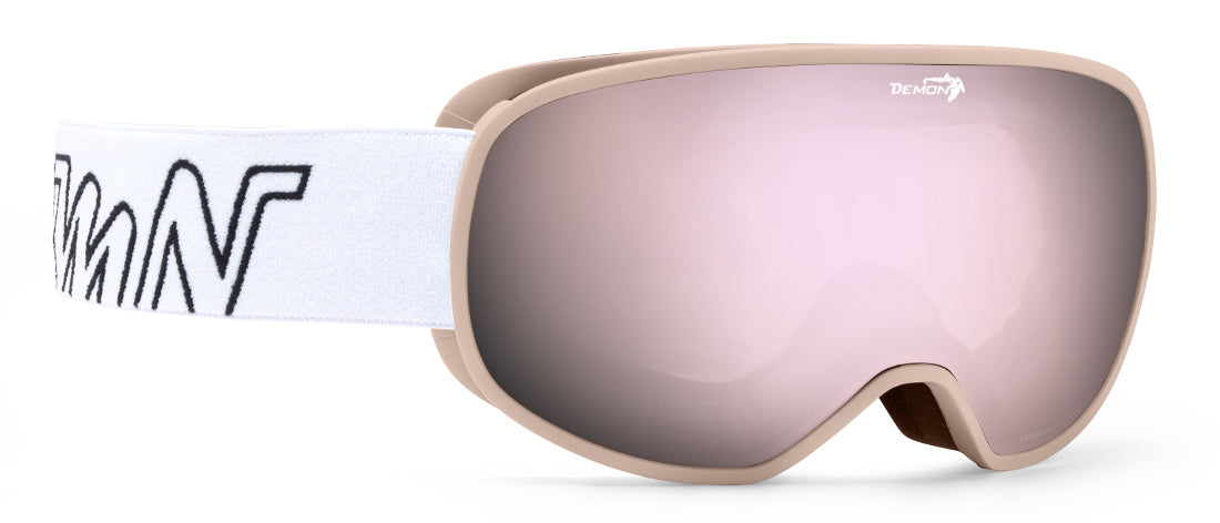 woman mirrored otg ski goggle for prescription glasses fun model